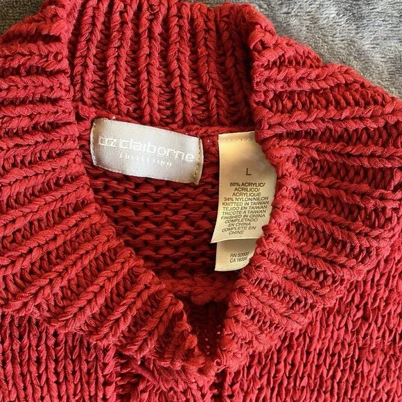 Liz Claiborne Women's Large Red Sleeveless Sweater Great Condition - Picture 5 of 7